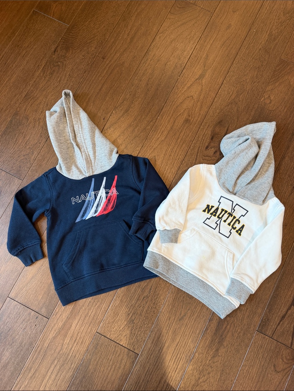 Nautica Kids Navy & White Hooded Sweatshirts - Size 18/24 Months - C34-157